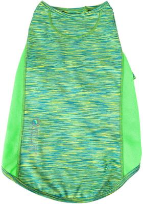Show full view: Pet Life Active Warf Speed Heathered Ultra-Stretch Sporty Performance Dog T-Shirt, Green Heather/Light Green, Medium slide 5 of 10