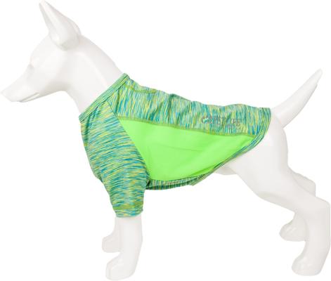 Show full view: Pet Life Active Warf Speed Heathered Ultra-Stretch Sporty Performance Dog T-Shirt, Green Heather/Light Green, Medium slide 8 of 10