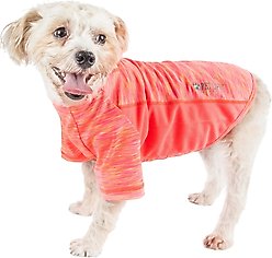 Pet Life Active Warf Speed Heathered Ultra-Stretch Sporty Performance Dog T-Shirt, Neon Orange Heather/Pink, X-Large