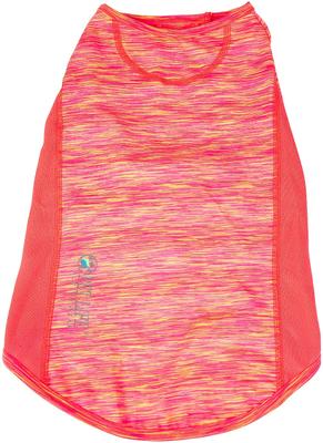 Show full view: Pet Life Active Warf Speed Heathered Ultra-Stretch Sporty Performance Dog T-Shirt, Neon Orange Heather/Pink, X-Large slide 5 of 10