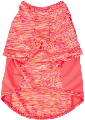 Show full view: Pet Life Active Warf Speed Heathered Ultra-Stretch Sporty Performance Dog T-Shirt, Neon Orange Heather/Pink, X-Large slide 6 of 10