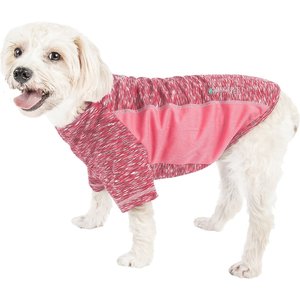 Pet Life Active Warf Speed Heathered Ultra-Stretch Sporty Performance Dog T-Shirt, Pink Heather/Light Pink, X-Large