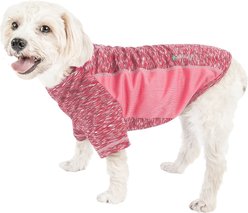 Pet Life Active Warf Speed Heathered Ultra-Stretch Sporty Performance Dog T-Shirt, Pink Heather/Light Pink, X-Small