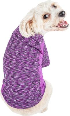 Show full view: Pet Life Active Warf Speed Heathered Ultra-Stretch Sporty Performance Dog T-Shirt, Purple Heather/Purple, Medium slide 2 of 9