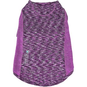 Pet Life Active Warf Speed Heathered Ultra-Stretch Sporty Performance Dog T-Shirt, Purple Heather/Purple, Medium