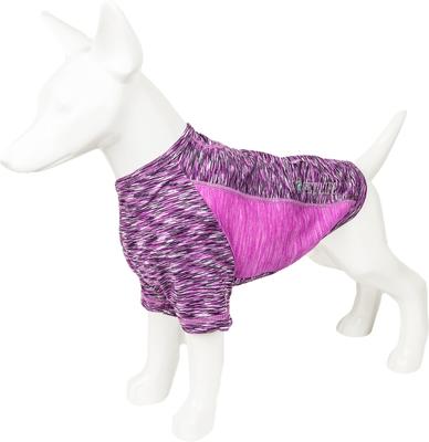Show full view: Pet Life Active Warf Speed Heathered Ultra-Stretch Sporty Performance Dog T-Shirt, Purple Heather/Purple, Medium slide 6 of 9