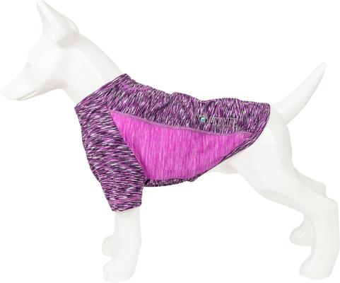 Show full view: Pet Life Active Warf Speed Heathered Ultra-Stretch Sporty Performance Dog T-Shirt, Purple Heather/Purple, Medium slide 7 of 9