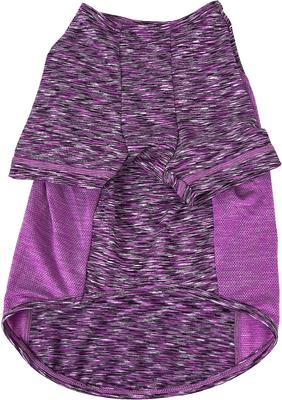 Show full view: Pet Life Active Warf Speed Heathered Ultra-Stretch Sporty Performance Dog T-Shirt, Purple Heather/Purple, X-Large slide 5 of 9