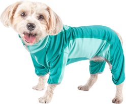 Pet Life Active Warm-Pup Dog Hoodie, Aqua Green & Green, Small