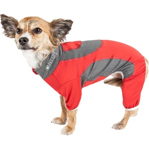 Pet Life Active Warm-Pup Dog Hoodie, Black / Red, Large