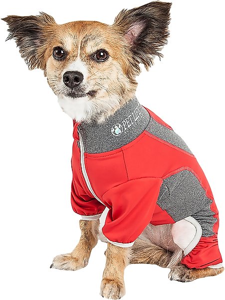Show full view: Pet Life Active Warm-Pup Dog Hoodie, Black / Red, Medium slide 2 of 6