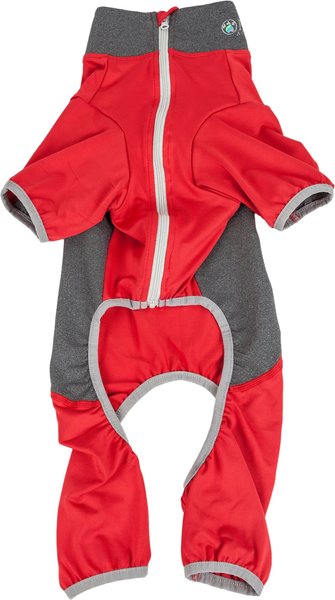 Show full view: Pet Life Active Warm-Pup Dog Hoodie, Black / Red, Medium slide 5 of 6