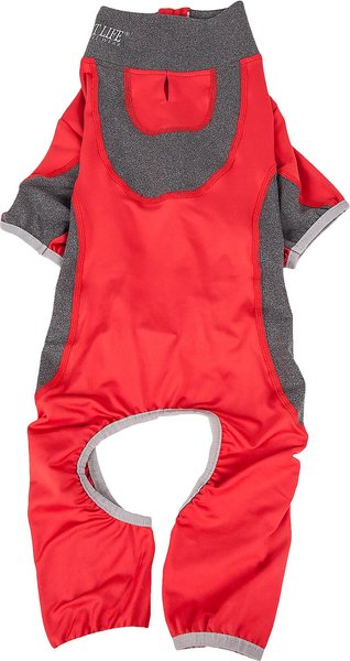Show full view: Pet Life Active Warm-Pup Dog Hoodie, Black / Red, Small slide 4 of 6