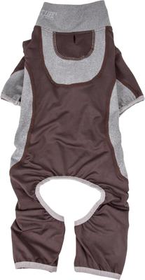 Show full view: Pet Life Active Warm-Pup Dog Hoodie, Brown & Grey, Medium slide 4 of 6