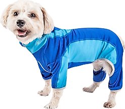 Pet Life Active Warm-Pup Dog Hoodie, Dark Blue / Light Blue, Medium