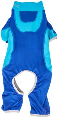 Show full view: Pet Life Active Warm-Pup Dog Hoodie, Dark Blue / Light Blue, X-Small slide 4 of 6