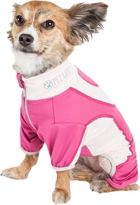 Show full view: Pet Life Active Warm-Pup Dog Hoodie, Hot Pink / Light Pink, Medium slide 2 of 6
