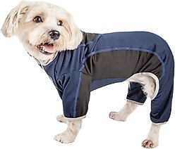 Pet Life Active Warm-Pup Dog Hoodie, Navy / Black, Medium
