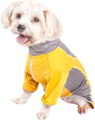 Show full view: Pet Life Active Warm-Pup Dog Hoodie, Orange & Grey, Large slide 3 of 6