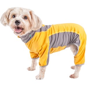 Pet Life Active Warm-Pup Dog Hoodie, Orange & Grey, Medium