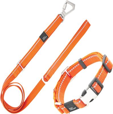 Show full view: Pet Life Advent Outdoor Series 3M Reflective 2-in-1 Durable Martingale Training Dog Leash & Collar, Orange, Large slide 1 of 6