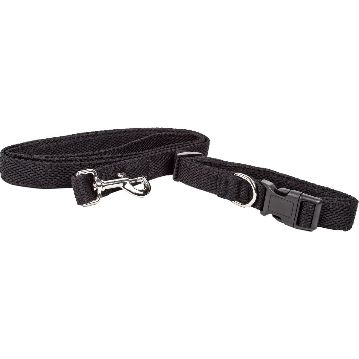 Pet Life Aero Mesh 2-In-1 Dual Sided Mesh Dog Leash & Collar, Black, Small