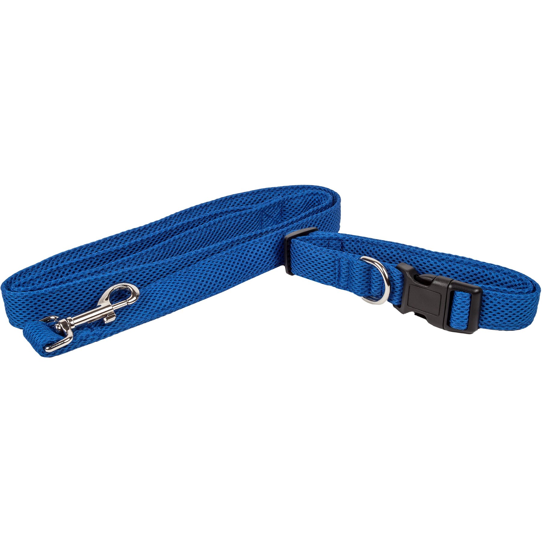 Pet Life Aero Mesh 2-In-1 Dual Sided Mesh Dog Leash & Collar, Blue, Small
