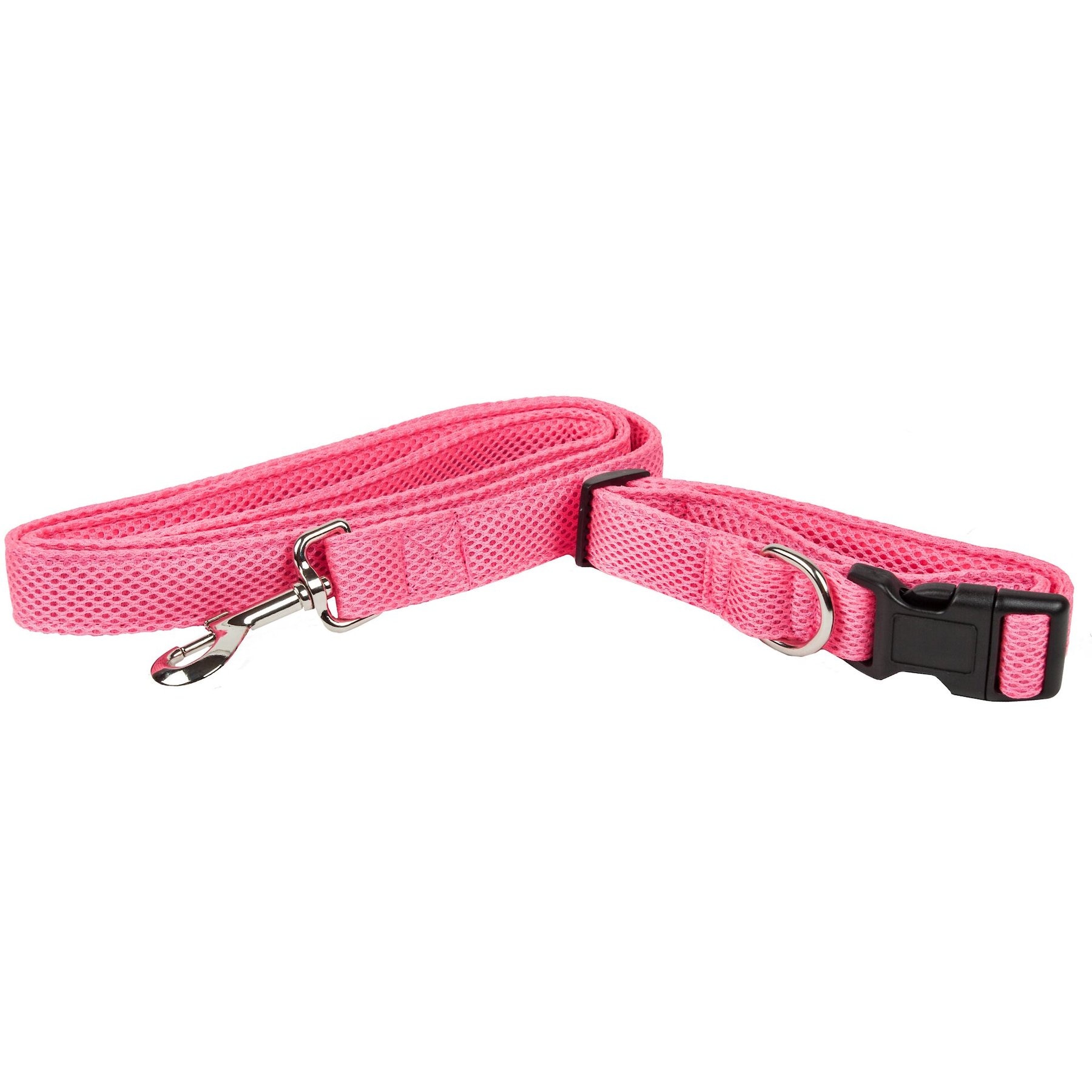 Pet Life Aero Mesh 2-In-1 Dual Sided Mesh Dog Leash & Collar, Pink, Small