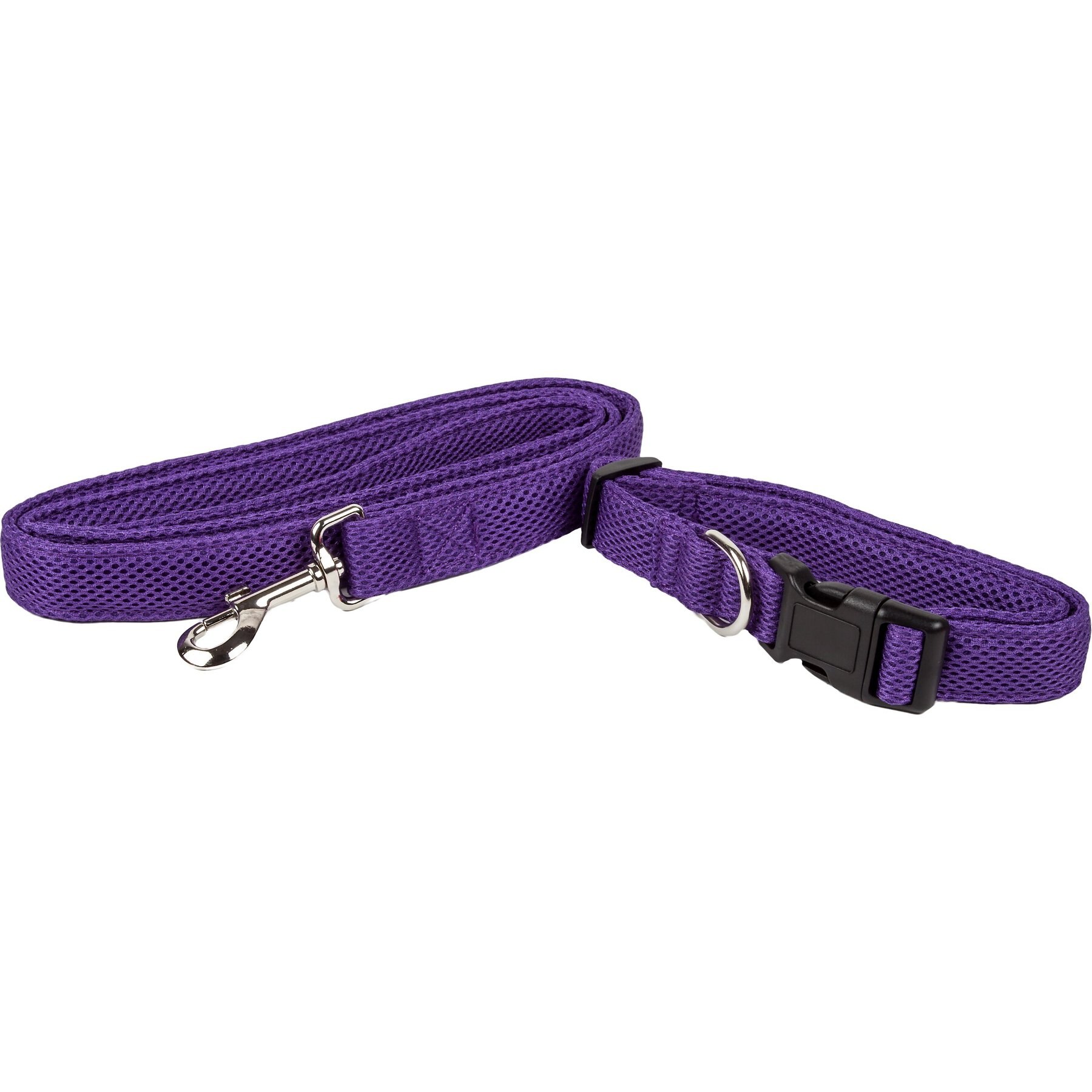 Pet Life Aero Mesh 2-In-1 Dual Sided Mesh Dog Leash & Collar, Purple, Large