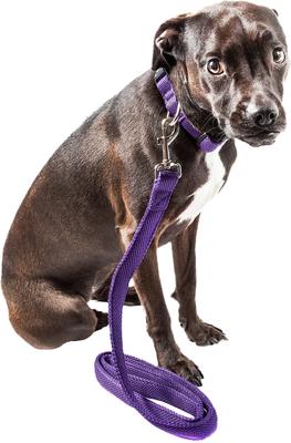 Show full view: Pet Life Aero Mesh 2-In-1 Dual Sided Mesh Dog Leash & Collar, Purple, Medium slide 3 of 4