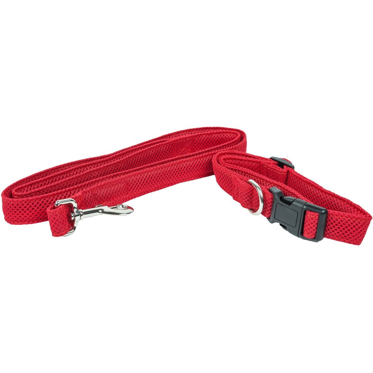 Pet Life Aero Mesh 2-In-1 Dual Sided Mesh Dog Leash & Collar, Red, Small
