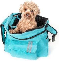 Pet Life Airline Approved Fashion Back-Supportive Over-The-Shoulder Dog Carrier, Light Blue
