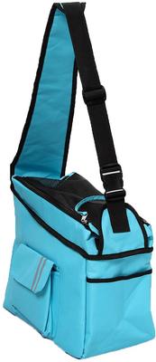 Show full view: Pet Life Airline Approved Fashion Back-Supportive Over-The-Shoulder Dog Carrier, Light Blue slide 4 of 5