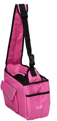Show full view: Pet Life Airline Approved Fashion Back-Supportive Over-The-Shoulder Dog Carrier, Pink slide 3 of 4