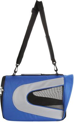 Show full view: Pet Life Airline Approved Folding Zippered Sporty Mesh Dog Carrier, Blue & Grey, Medium slide 5 of 10