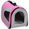 Show in main carousel: Pet Life Airline Approved Folding Zippered Sporty Mesh Dog Carrier, Pink & Cream, Large slide 9 of 10