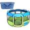 Show in main carousel: Pet Life All-Terrain Wire-Framed Collapsible Travel Dog Playpen, Blue & Green, Large slide 1 of 7