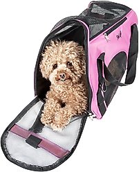 Pet Life Altitude Force Airline Approved Zippered Fashion Dog Carrier, Pink, Large
