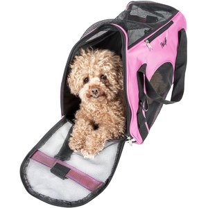 Pet Life Altitude Force Airline Approved Zippered Fashion Dog Carrier, Pink, Large