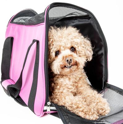 Show full view: Pet Life Altitude Force Airline Approved Zippered Fashion Dog Carrier, Pink, Medium slide 2 of 6
