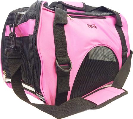 Show full view: Pet Life Altitude Force Airline Approved Zippered Fashion Dog Carrier, Pink, Medium slide 3 of 6