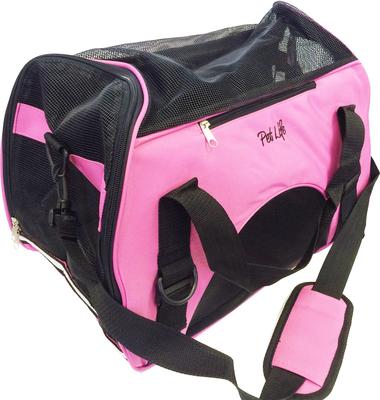Show full view: Pet Life Altitude Force Airline Approved Zippered Fashion Dog Carrier, Pink, Medium slide 4 of 6
