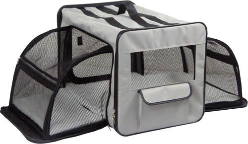 Show full view: Pet Life Capacious Dual-Expandable Soft-Sided Collapsible Travel Dog Crate, Grey, 27.5 inch slide 5 of 9