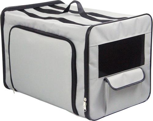 Show full view: Pet Life Capacious Dual-Expandable Soft-Sided Collapsible Travel Dog Crate, Grey, 27.5 inch slide 7 of 9