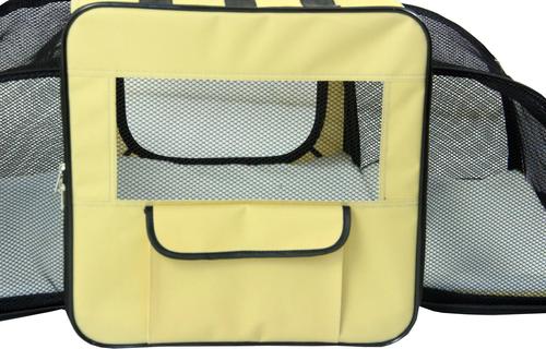 Show full view: Pet Life Capacious Dual-Expandable Soft-Sided Collapsible Travel Dog Crate, Khaki, 27.5 inch slide 8 of 10