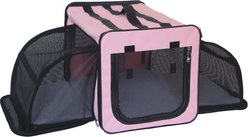 Pet Life Capacious Dual-Expandable Soft-Sided Collapsible Travel Dog Crate, Pink, 31.9 inch slide 2 of 7