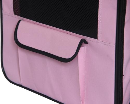 Show full view: Pet Life Capacious Dual-Expandable Soft-Sided Collapsible Travel Dog Crate, Pink, 31.9 inch slide 6 of 8