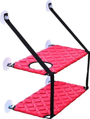 Show full view: Pet Life Cat Laze Suction Cupped Dual-Leveled Kitty Cat Bed, Red slide 2 of 3