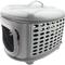 Show in main carousel: Pet Life Circular Shelled Perforate Military Grade Collapsible Dog Carrier, Light Grey slide 3 of 4