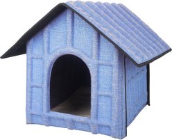Pet Life Collapsi-Pad Folding Lightweight Travel Dog House, Blue